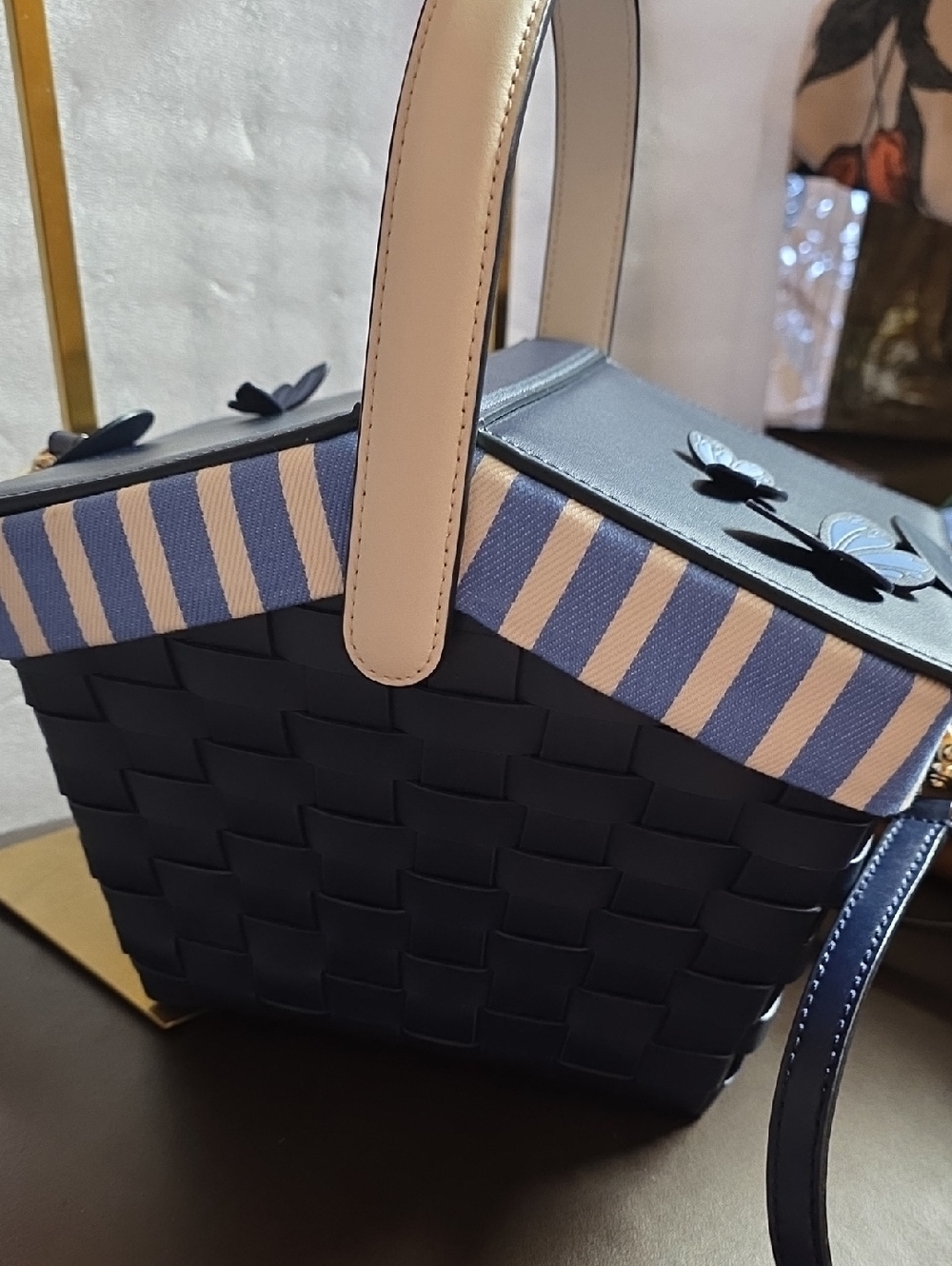 Kate Spade Flutter Fly Picnic Basket Hand Bag/Crossbody Nwot Lmtd Ed Novelty - Picture 5 of 14